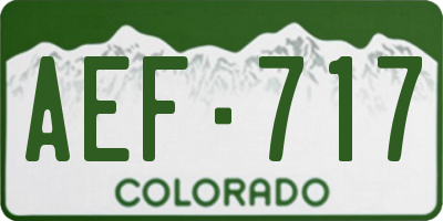 CO license plate AEF717