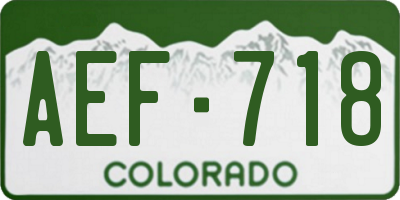 CO license plate AEF718