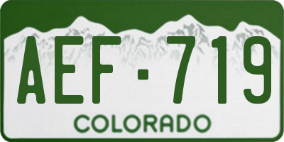 CO license plate AEF719