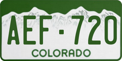 CO license plate AEF720