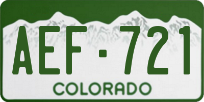 CO license plate AEF721