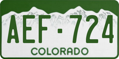 CO license plate AEF724