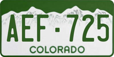 CO license plate AEF725