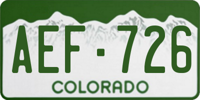 CO license plate AEF726