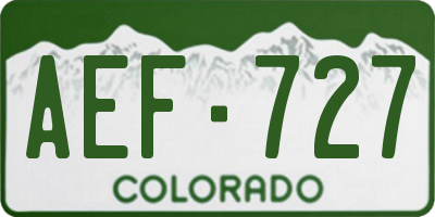 CO license plate AEF727
