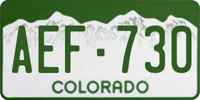 CO license plate AEF730