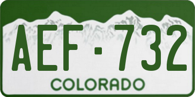 CO license plate AEF732