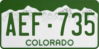 CO license plate AEF735