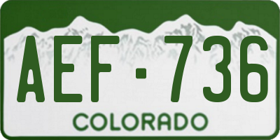 CO license plate AEF736