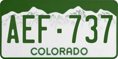 CO license plate AEF737