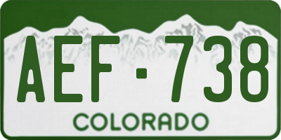 CO license plate AEF738