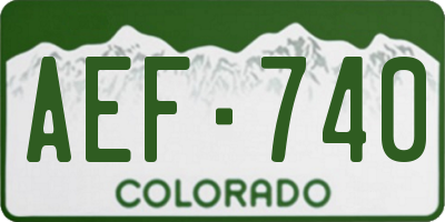 CO license plate AEF740