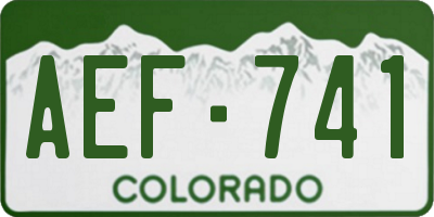CO license plate AEF741