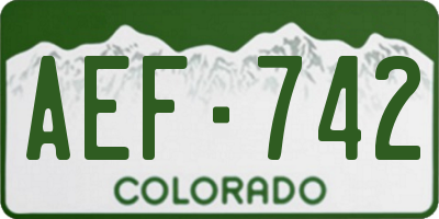 CO license plate AEF742
