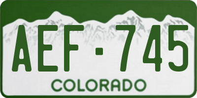 CO license plate AEF745