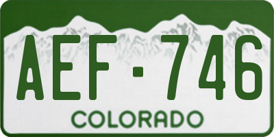 CO license plate AEF746
