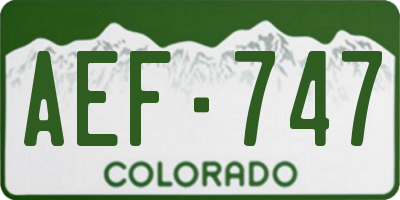 CO license plate AEF747