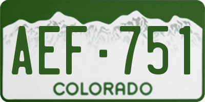 CO license plate AEF751