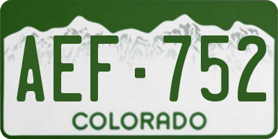CO license plate AEF752
