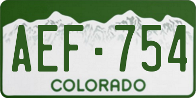 CO license plate AEF754