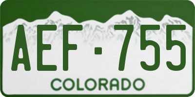 CO license plate AEF755