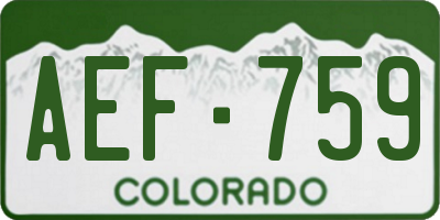 CO license plate AEF759