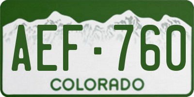 CO license plate AEF760