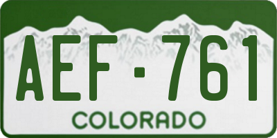 CO license plate AEF761