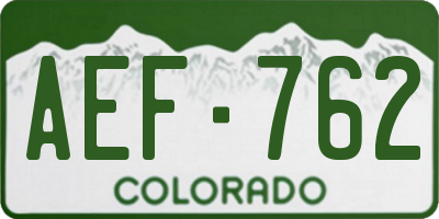 CO license plate AEF762