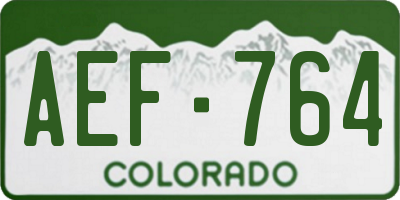 CO license plate AEF764