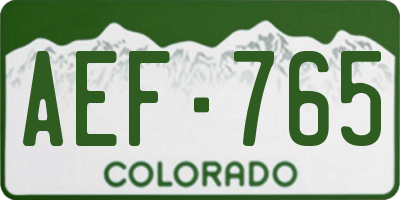 CO license plate AEF765
