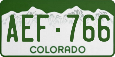CO license plate AEF766
