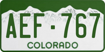 CO license plate AEF767