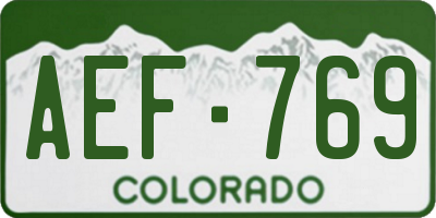 CO license plate AEF769