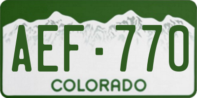 CO license plate AEF770