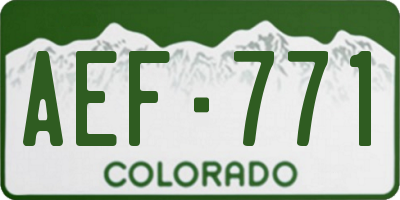 CO license plate AEF771