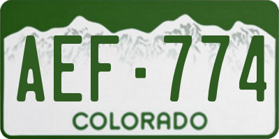 CO license plate AEF774
