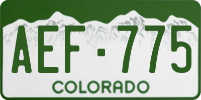 CO license plate AEF775