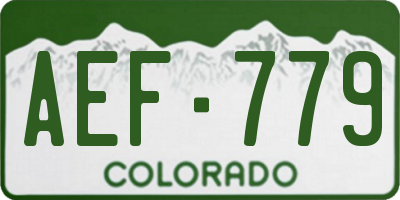 CO license plate AEF779