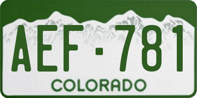 CO license plate AEF781