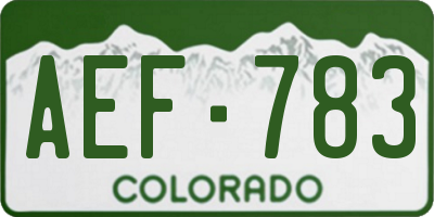 CO license plate AEF783