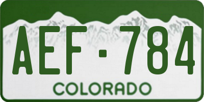 CO license plate AEF784
