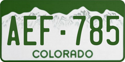 CO license plate AEF785