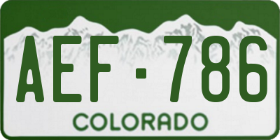CO license plate AEF786