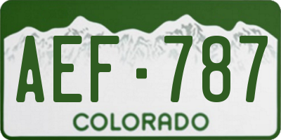 CO license plate AEF787