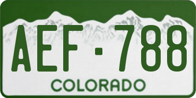 CO license plate AEF788