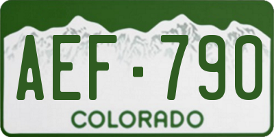CO license plate AEF790