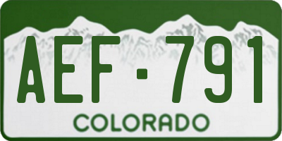 CO license plate AEF791