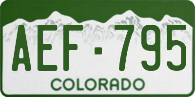 CO license plate AEF795