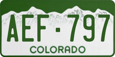 CO license plate AEF797